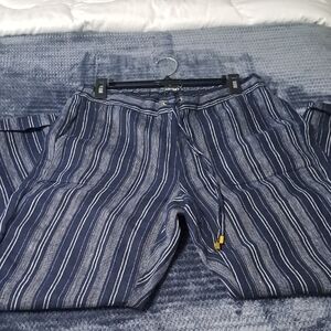 Ellen Tracy Navy and White Striped Pants